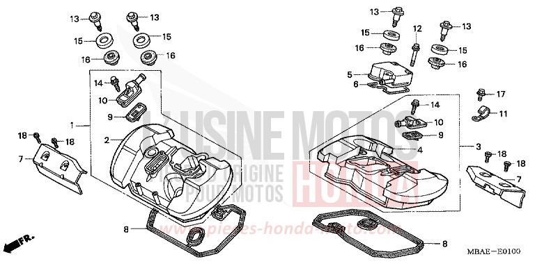 COUVERCLE DE CULASSE de Shadow Aero NOIR (NH1X) de 2000